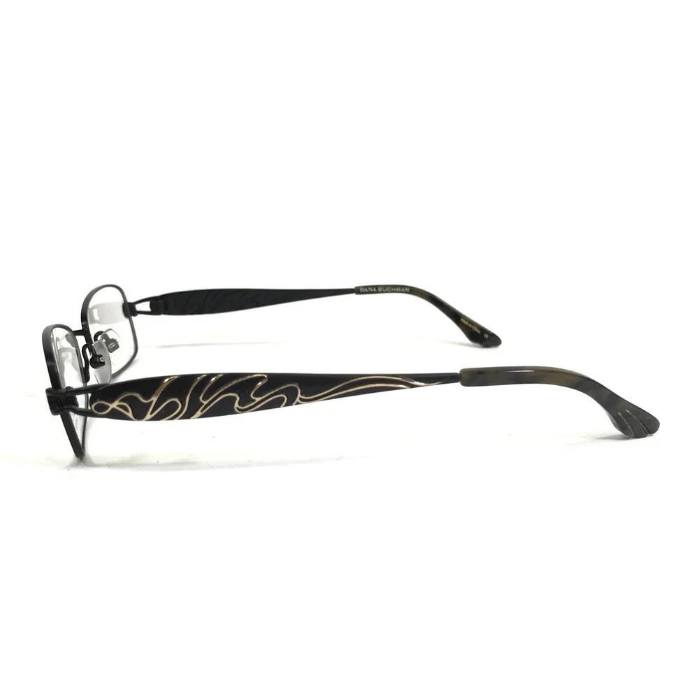 Dana Buchman Eyeglasses Frames YASMIN BK Black Gold Rectangular 50-16-130